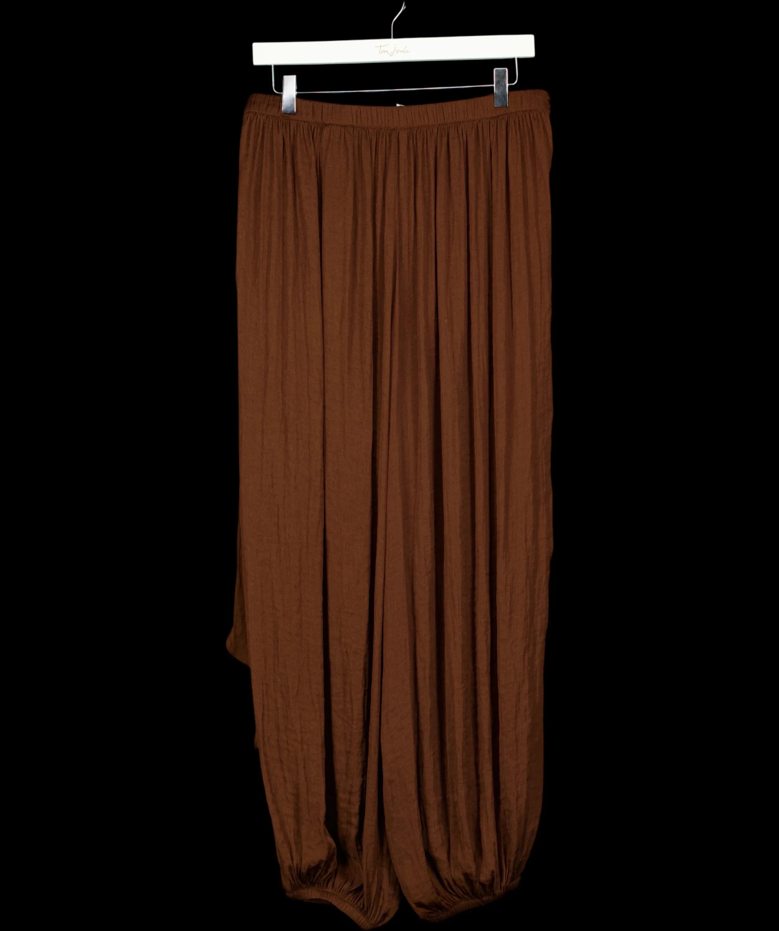 H&M Brown Draped-Panel Balloon Trousers Dark Brown, size UK S — label