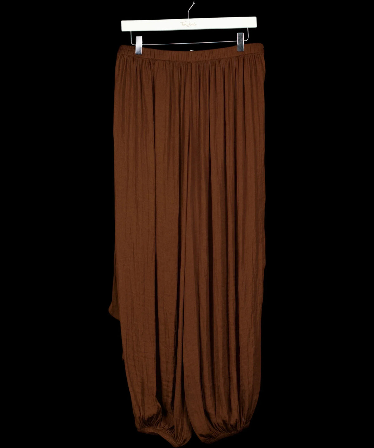 H&M Brown Draped-Panel Balloon Trousers Dark Brown, size UK S — label
