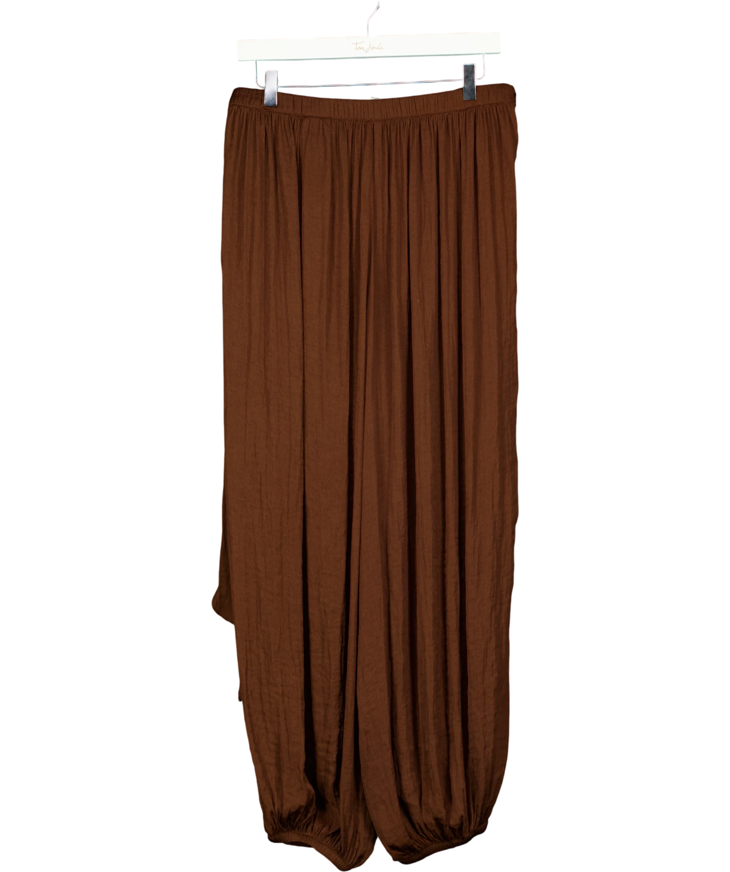 H&M Brown Draped-Panel Balloon Trousers Dark Brown, size UK S — back