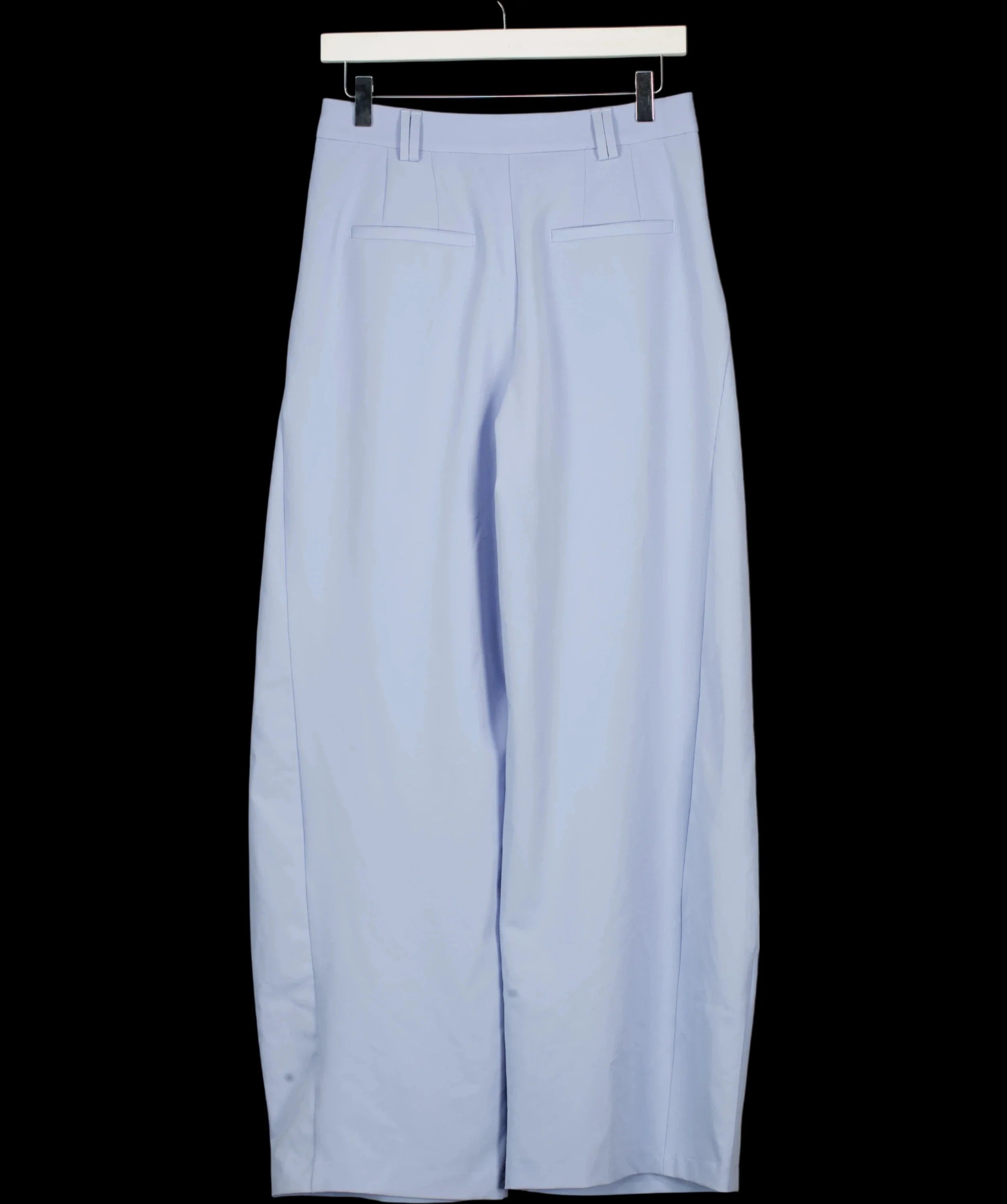 Bershka Blue High-Waisted Pleated Balloon Suiting Trousers Pastel Blue, size UK 8 — label