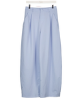 Bershka Blue High-Waisted Pleated Balloon Suiting Trousers Pastel Blue, size UK 8 — front