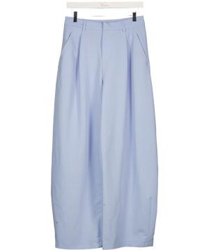 Bershka High-waisted Pleated Balloon Suiting Trousers Pastel Blue UK 8