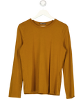 ZARA Brown tan brown Classic Slim Fit Long Sleeve T-Shirt, size UK M — front