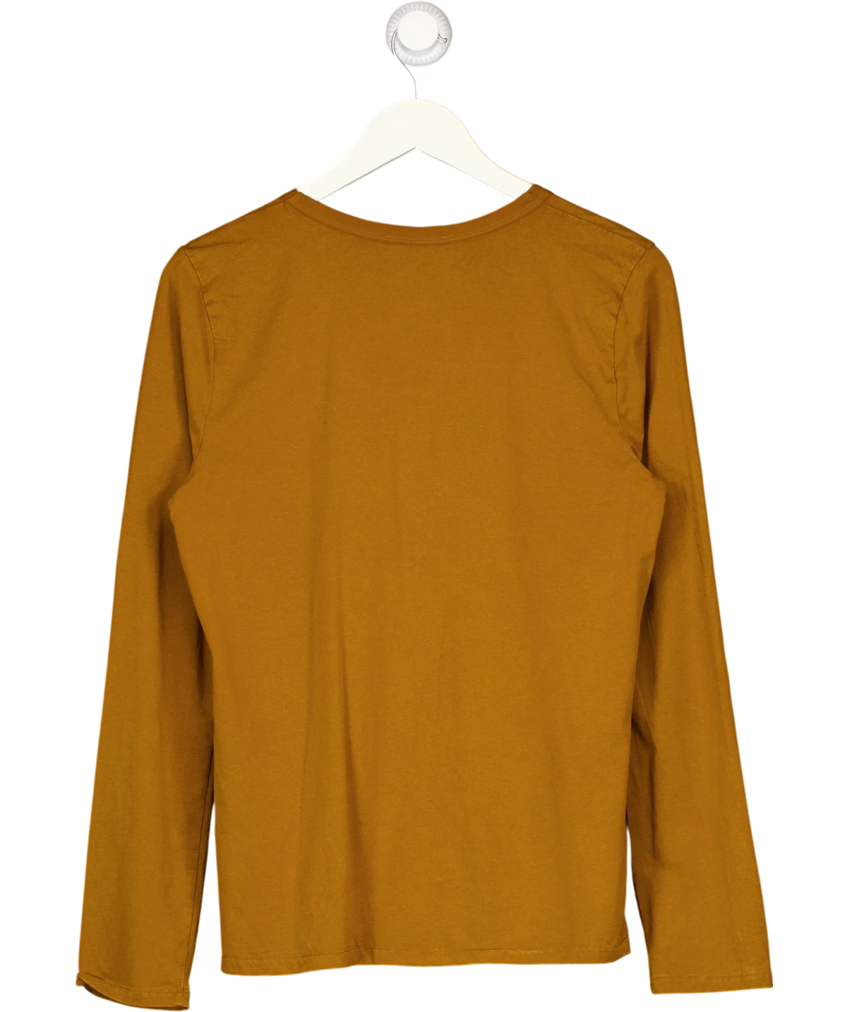 ZARA Brown tan brown Classic Slim Fit Long Sleeve T-Shirt, size UK M — back