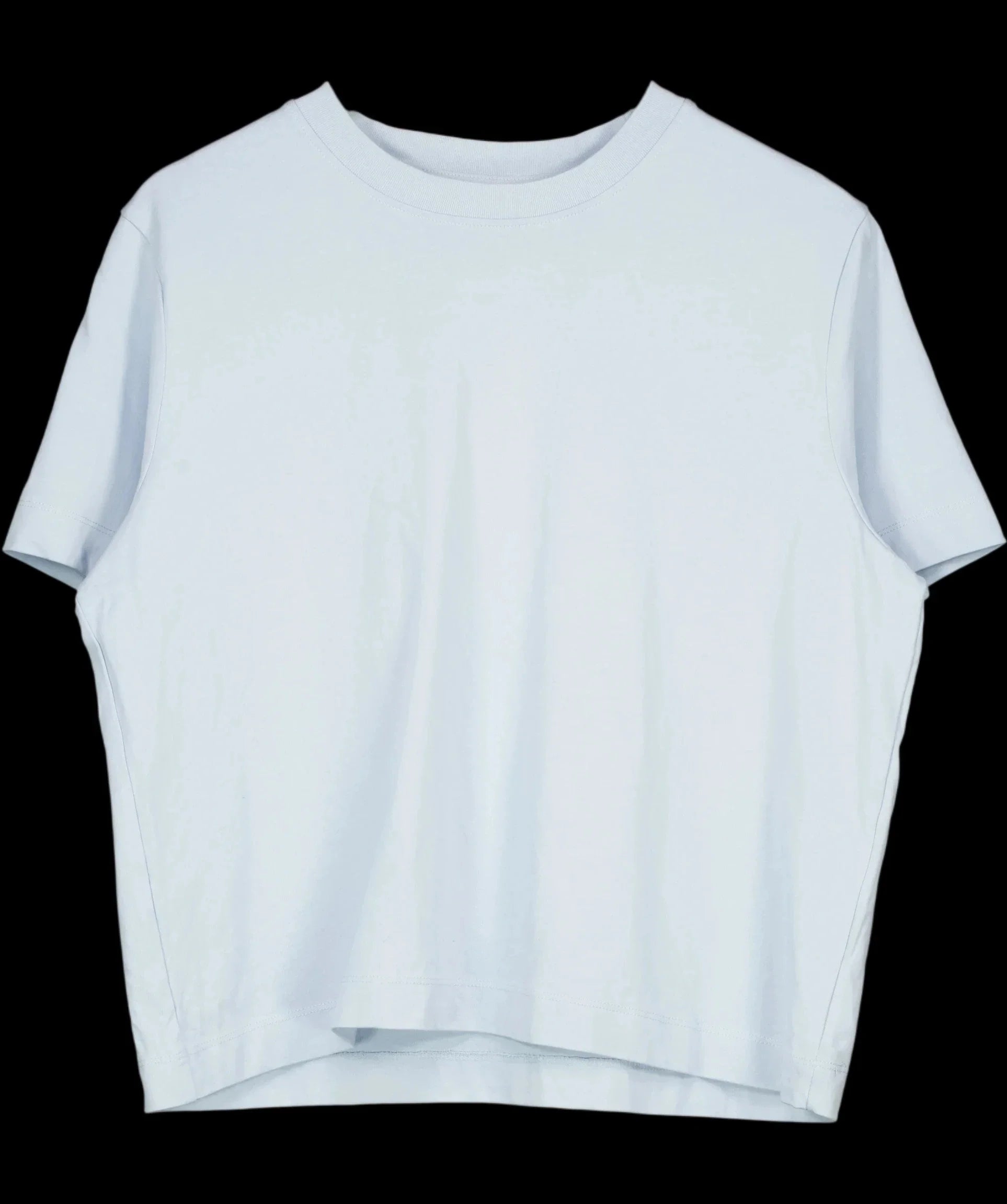 Selected Femme Blue Cropped Boxy Jersey T-Shirt Pale Blue, size UK M — detail