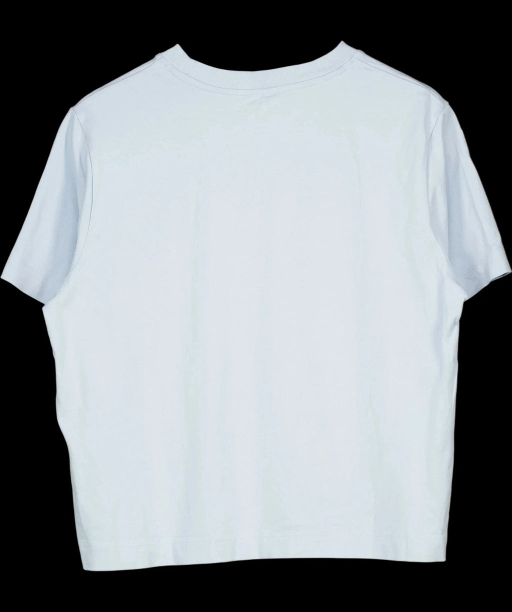 Selected Femme Blue Cropped Boxy Jersey T-Shirt Pale Blue, size UK M — label