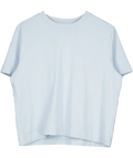 Selected Femme Blue Cropped Boxy Jersey T-Shirt Pale Blue, size UK M — front
