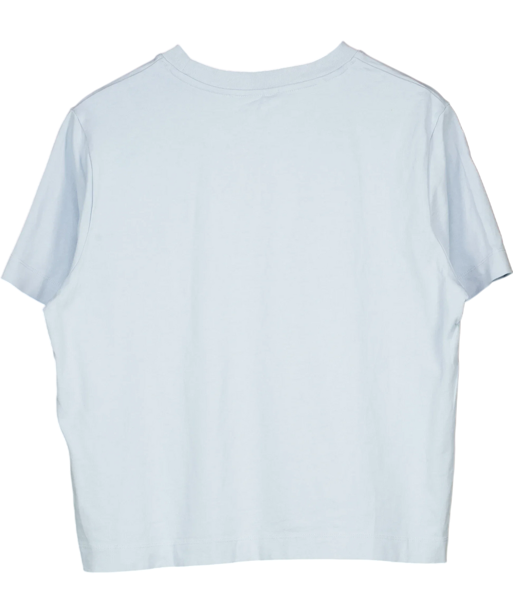 Selected Femme Blue Cropped Boxy Jersey T-Shirt Pale Blue, size UK M — back