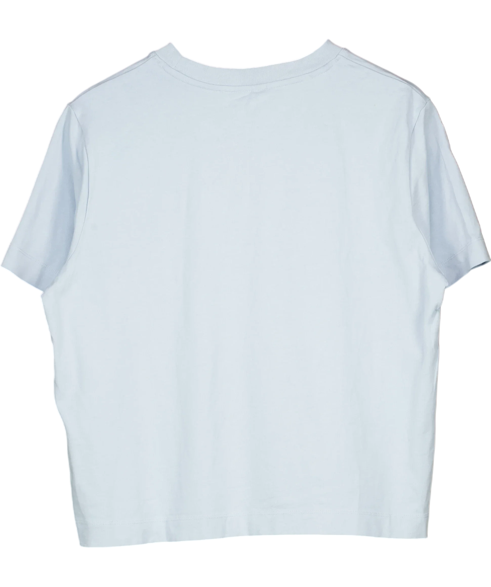 Selected Femme Blue Cropped Boxy Jersey T-Shirt Pale Blue, size UK M — back