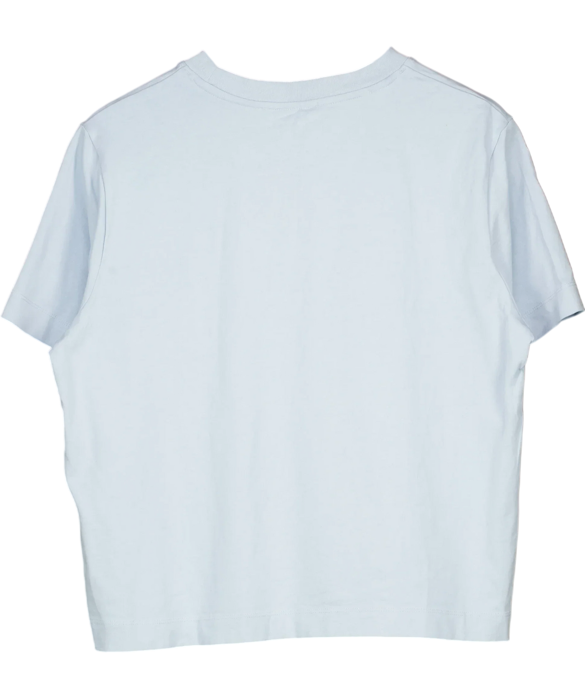 Selected Femme Blue Cropped Boxy Jersey T-Shirt Pale Blue, size UK M — back