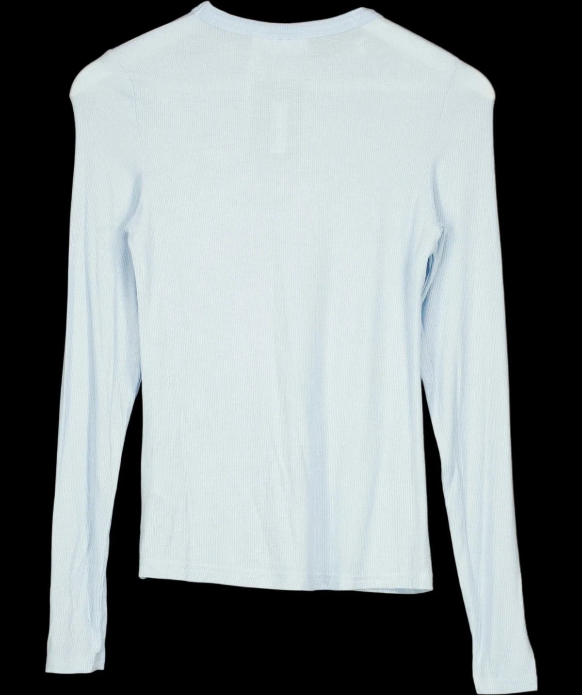 Weekday Blue Essence Long Sleeve Ribbed Jersey Top Pale Blue, size UK M — label