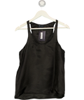 ASOS Black DESIGN Scoop Neck Sheer Cami Top Black, size UK 8 — front