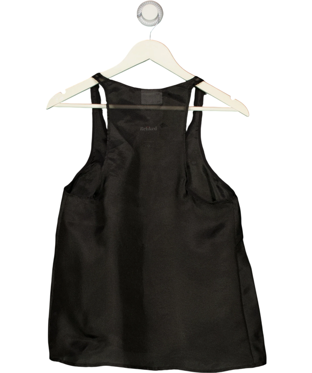 ASOS Black DESIGN Scoop Neck Sheer Cami Top Black, size UK 8 — back