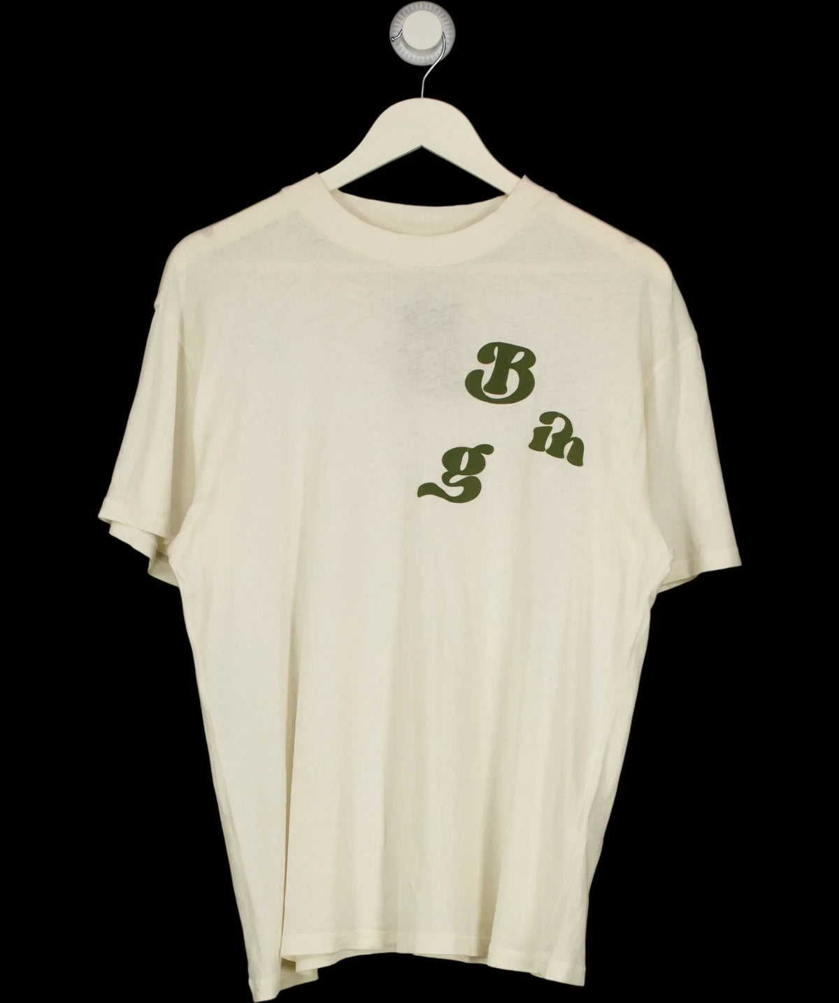 Anine Bing Cream Ashton Vintage Bing Graphic Tee Washed Buttercream, size UK M — detail