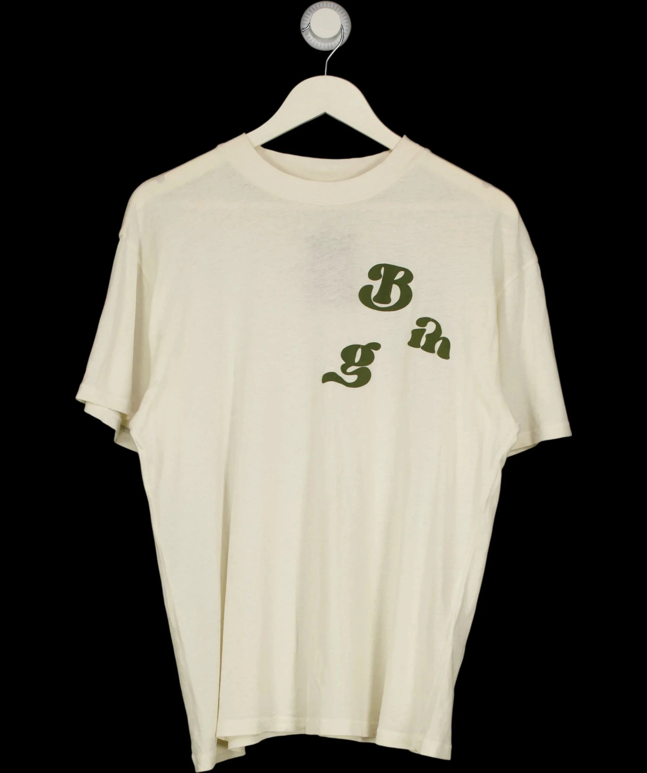 Anine Bing Cream Ashton Vintage Bing Graphic Tee Washed Buttercream, size UK M — detail
