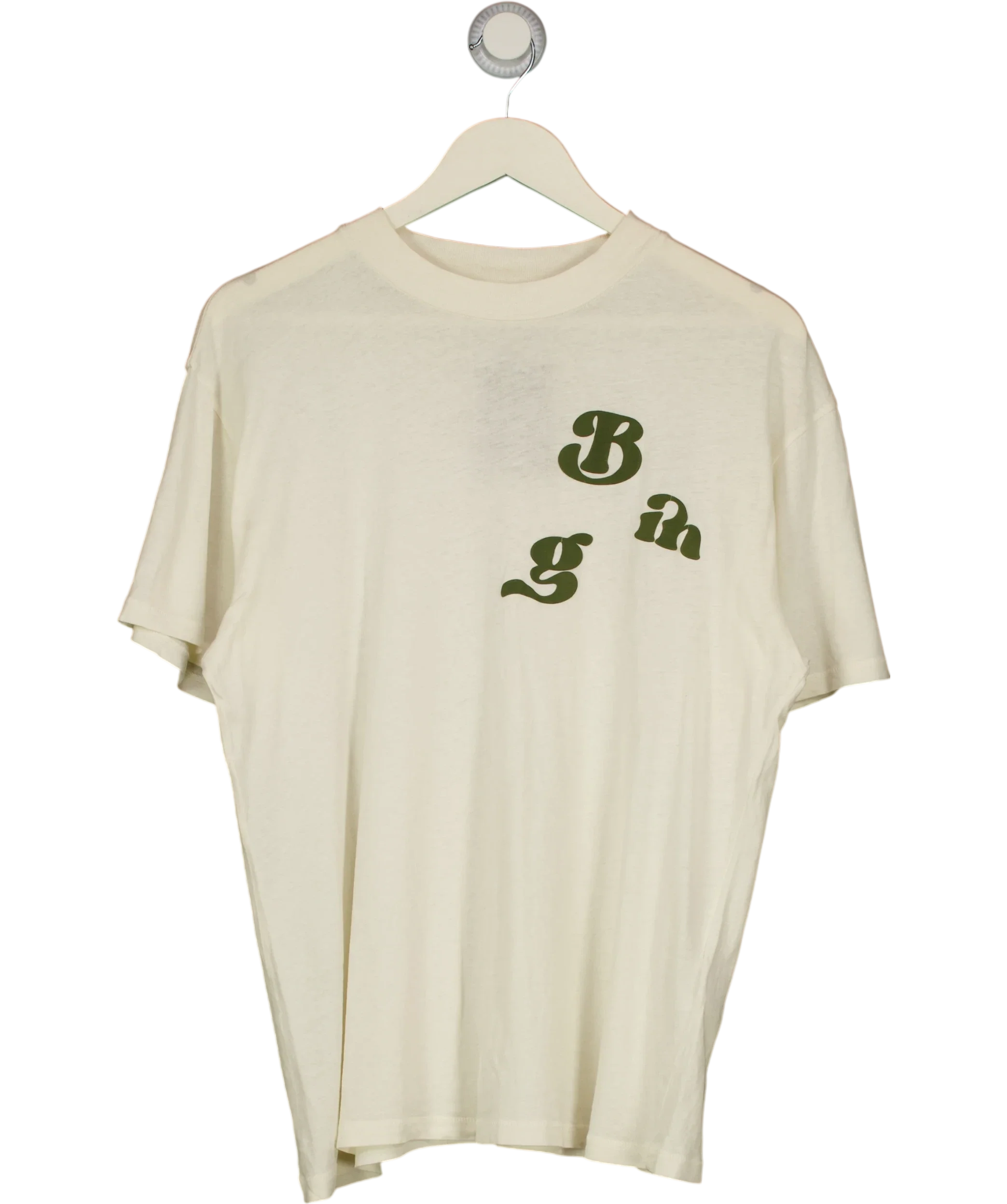 Anine Bing Cream Ashton Vintage Bing Graphic Tee Washed Buttercream, size UK M — front