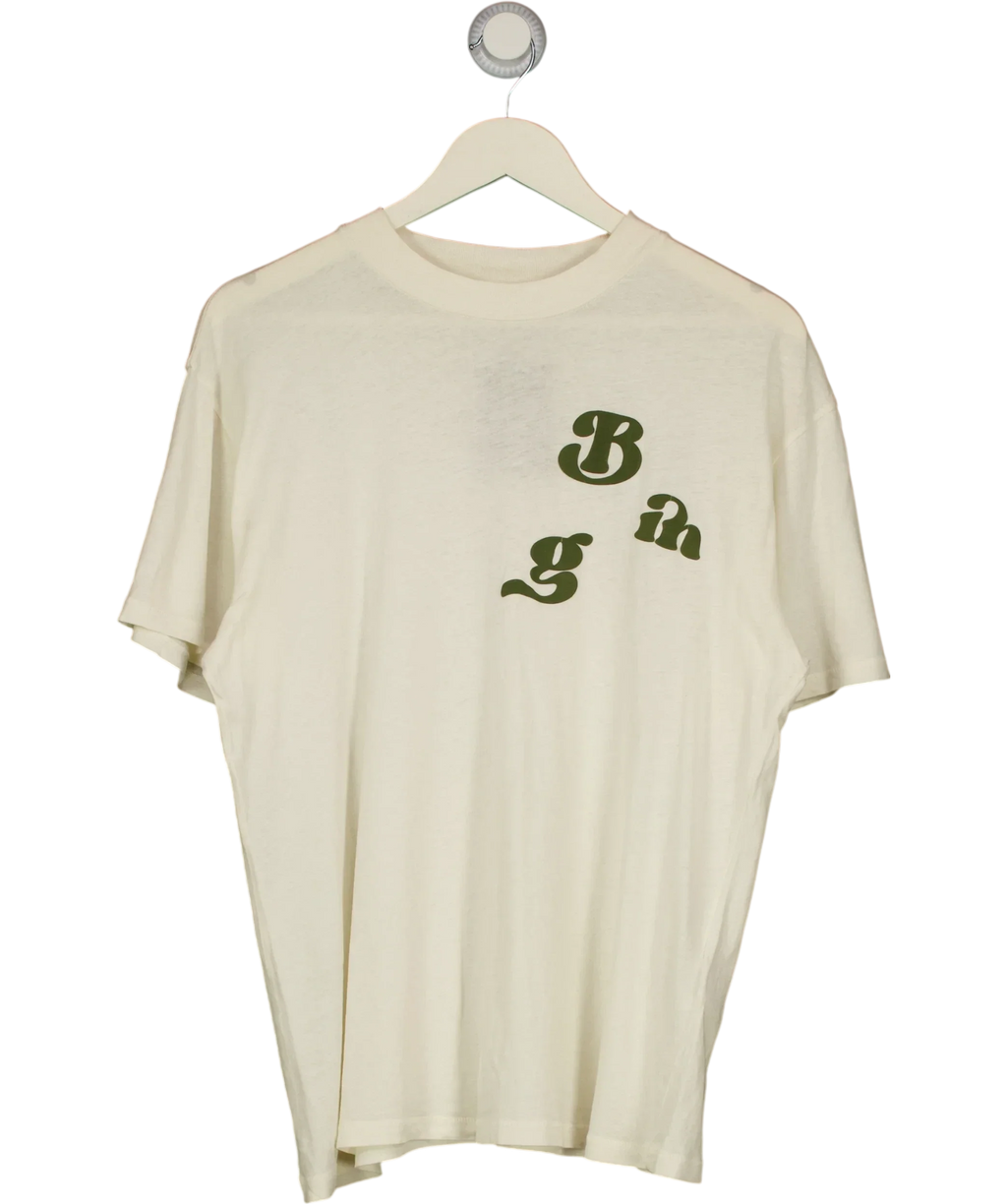 Anine Bing Cream Ashton Vintage Bing Graphic Tee Washed Buttercream, size UK M — front