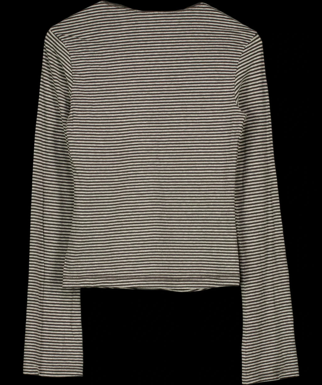 Weekday Grey Essence Long Sleeve Striped Jersey Top Grey, size UK M — label