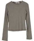 Weekday Grey Essence Long Sleeve Striped Jersey Top Grey, size UK M — front