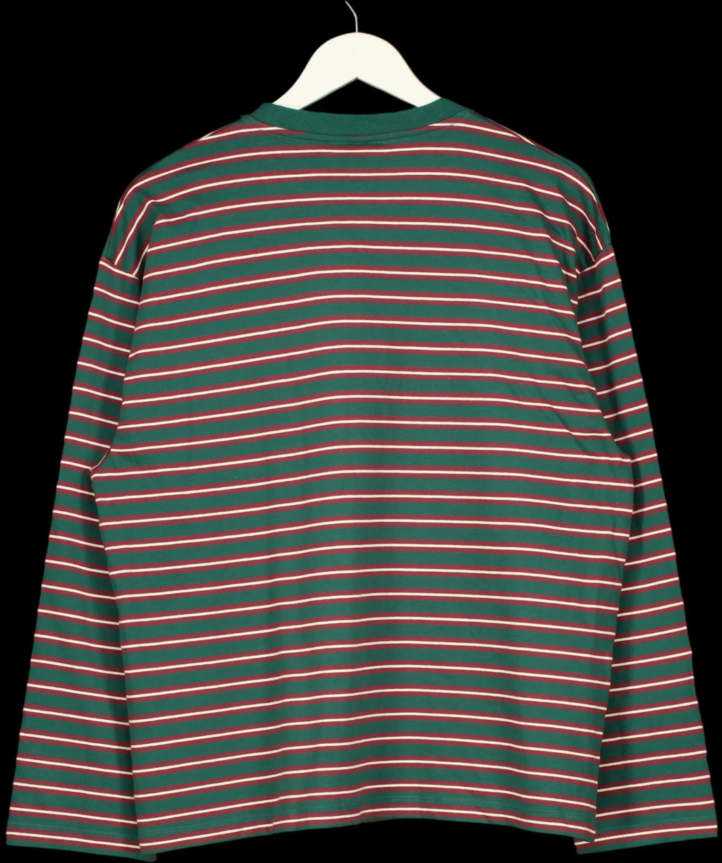 The Couture Club Green Multi Stripe Long Sleeve Pocket T-Shirt Green, size UK 10 — label