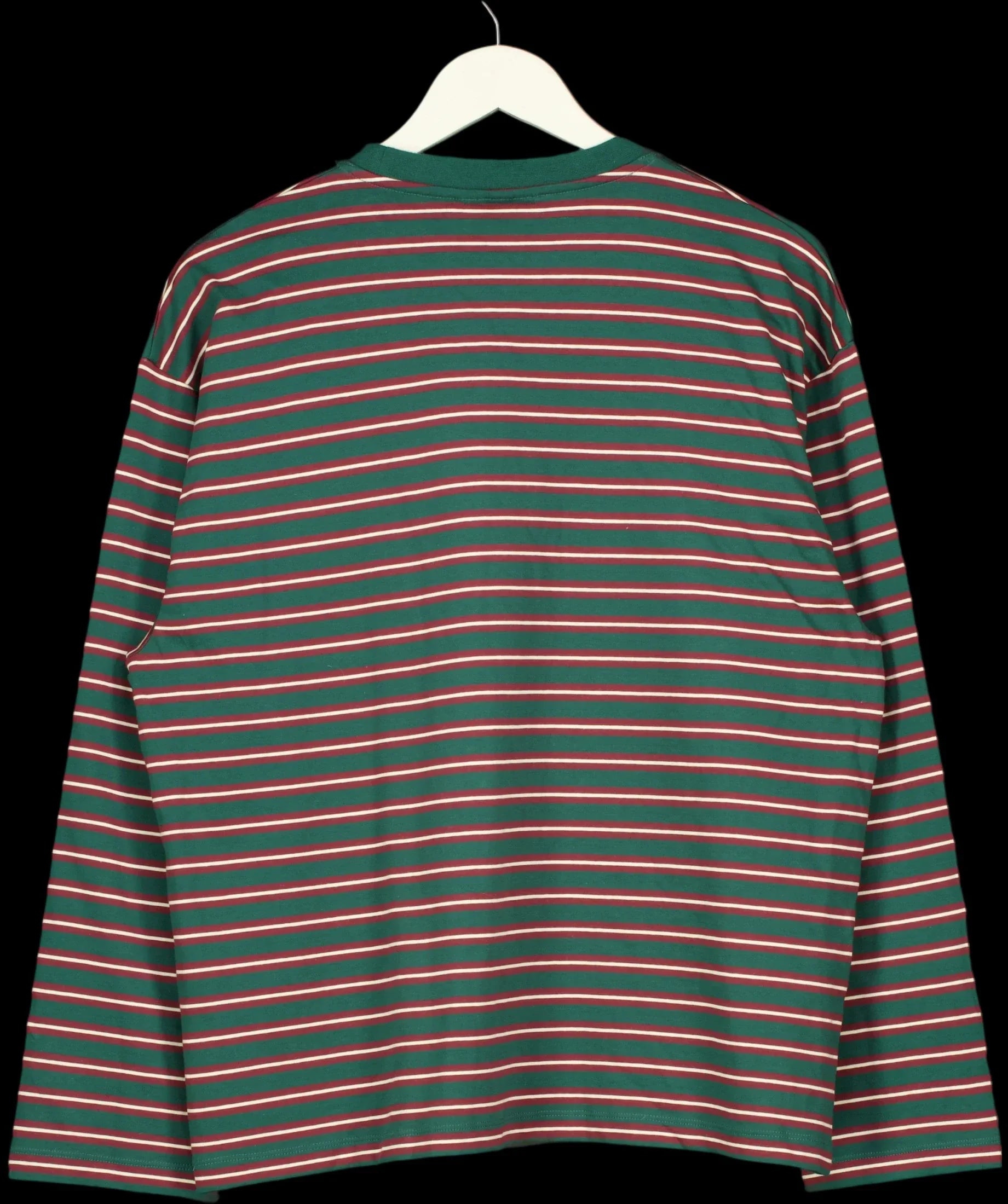 The Couture Club Green Multi Stripe Long Sleeve Pocket T-Shirt Green, size UK 10 — label