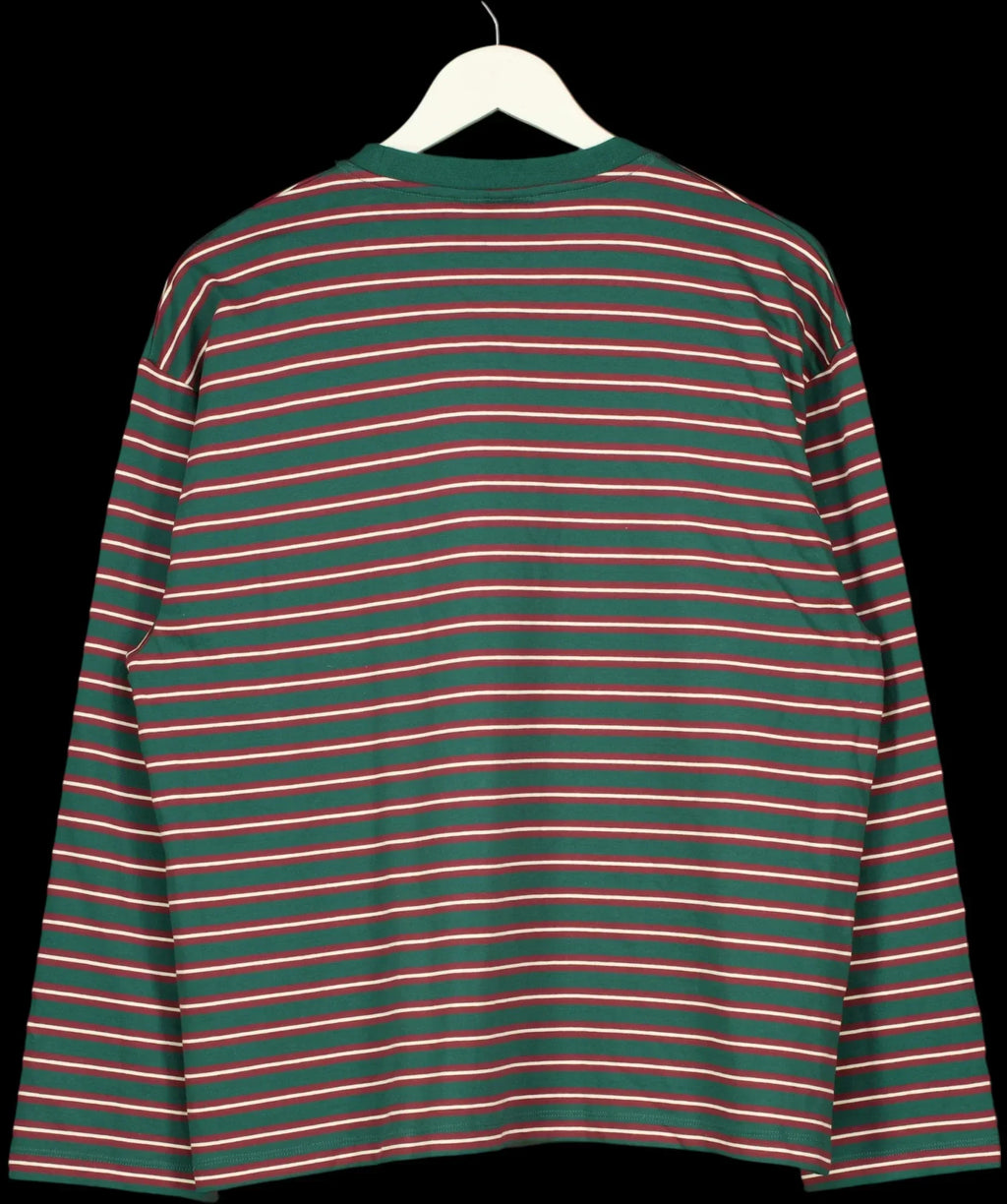 The Couture Club Green Multi Stripe Long Sleeve Pocket T-Shirt Green, size UK 10 — label
