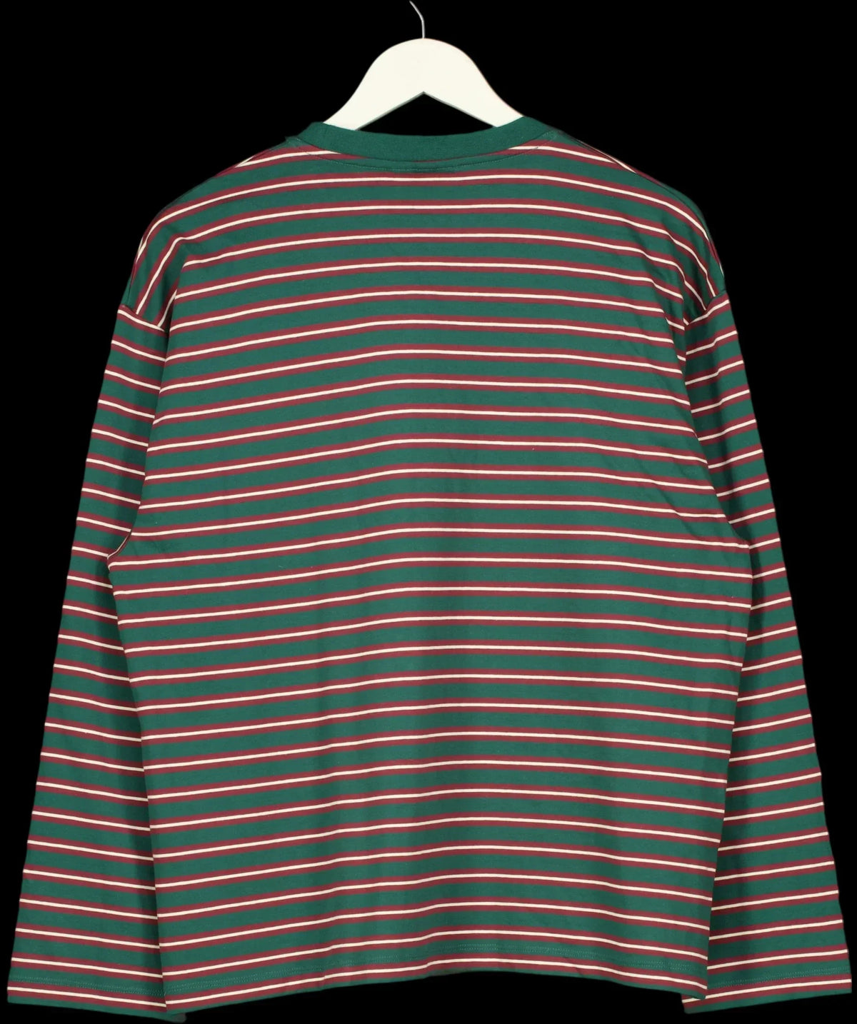 The Couture Club Green Multi Stripe Long Sleeve Pocket T-Shirt Green, size UK 10 — label
