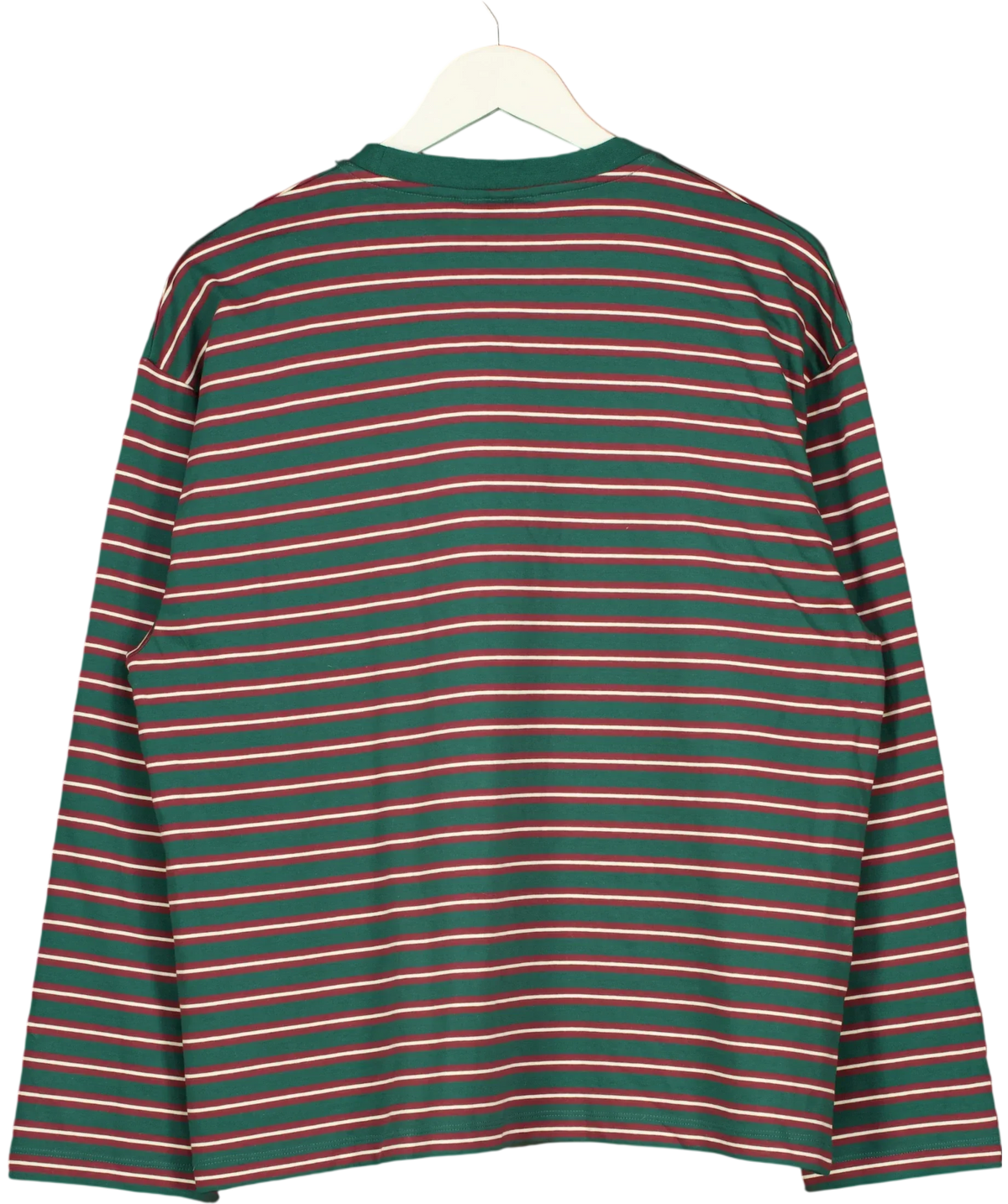 The Couture Club Green Multi Stripe Long Sleeve Pocket T-Shirt Green, size UK 10 — back