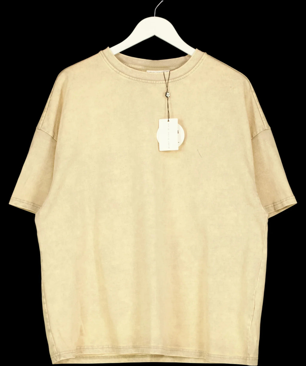 VRG GIRL Beige Sunshine State OVERSIZE Acid Wash Boxy T-Shirt Beige, size UK 8 — detail