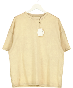 VRG GIRL Sunshine State Oversize Acid Wash Boxy T-shirt Beige UK 8