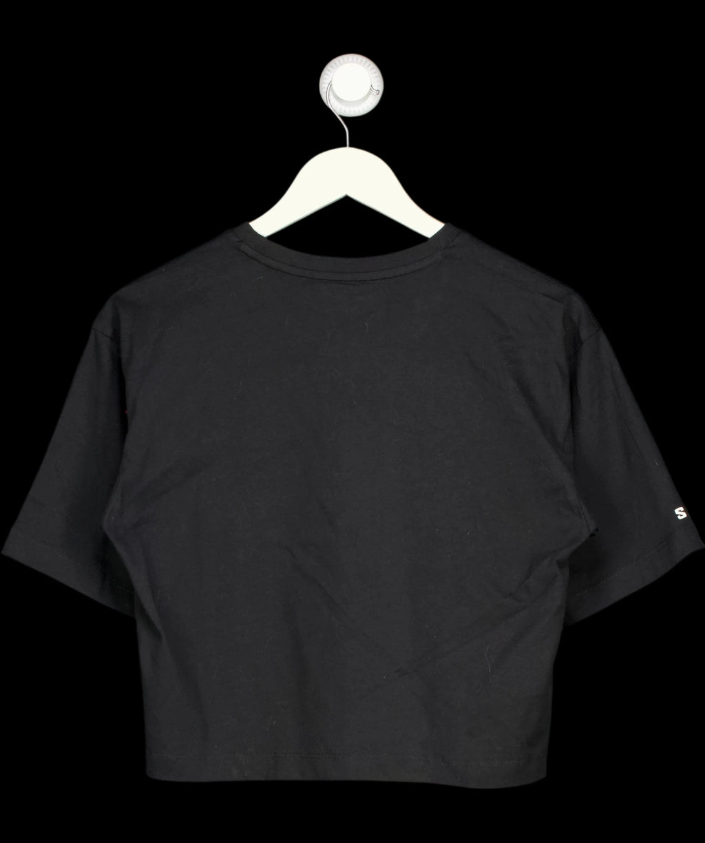 SALOMON Black Logo Crop Tee Black, size UK S — label