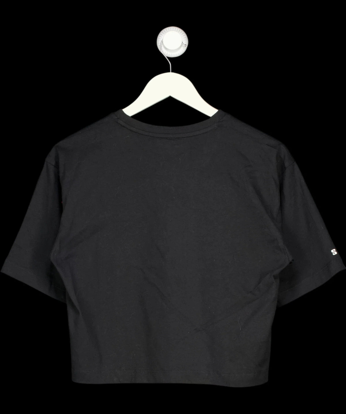 SALOMON Black Logo Crop Tee Black, size UK S — label