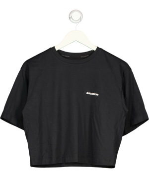 SALOMON Logo Crop Tee Black UK S
