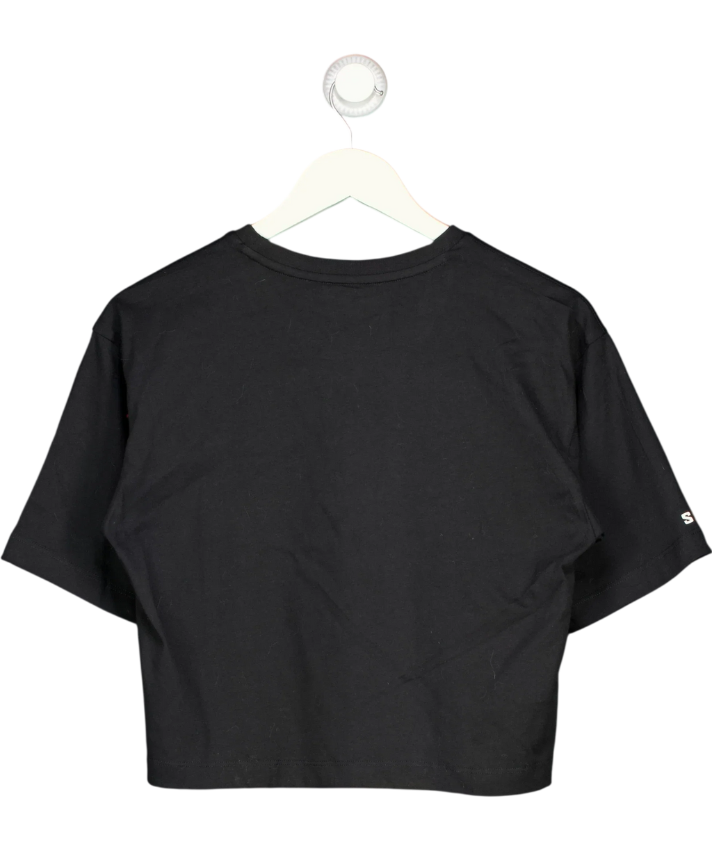 SALOMON Black Logo Crop Tee Black, size UK S — back