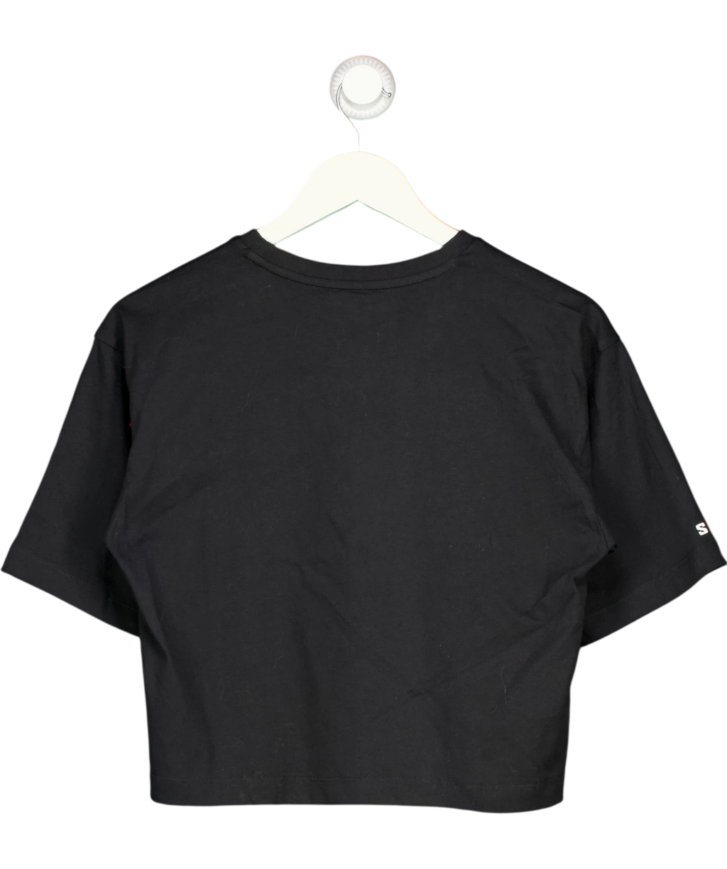 SALOMON Black Logo Crop Tee Black, size UK S — back