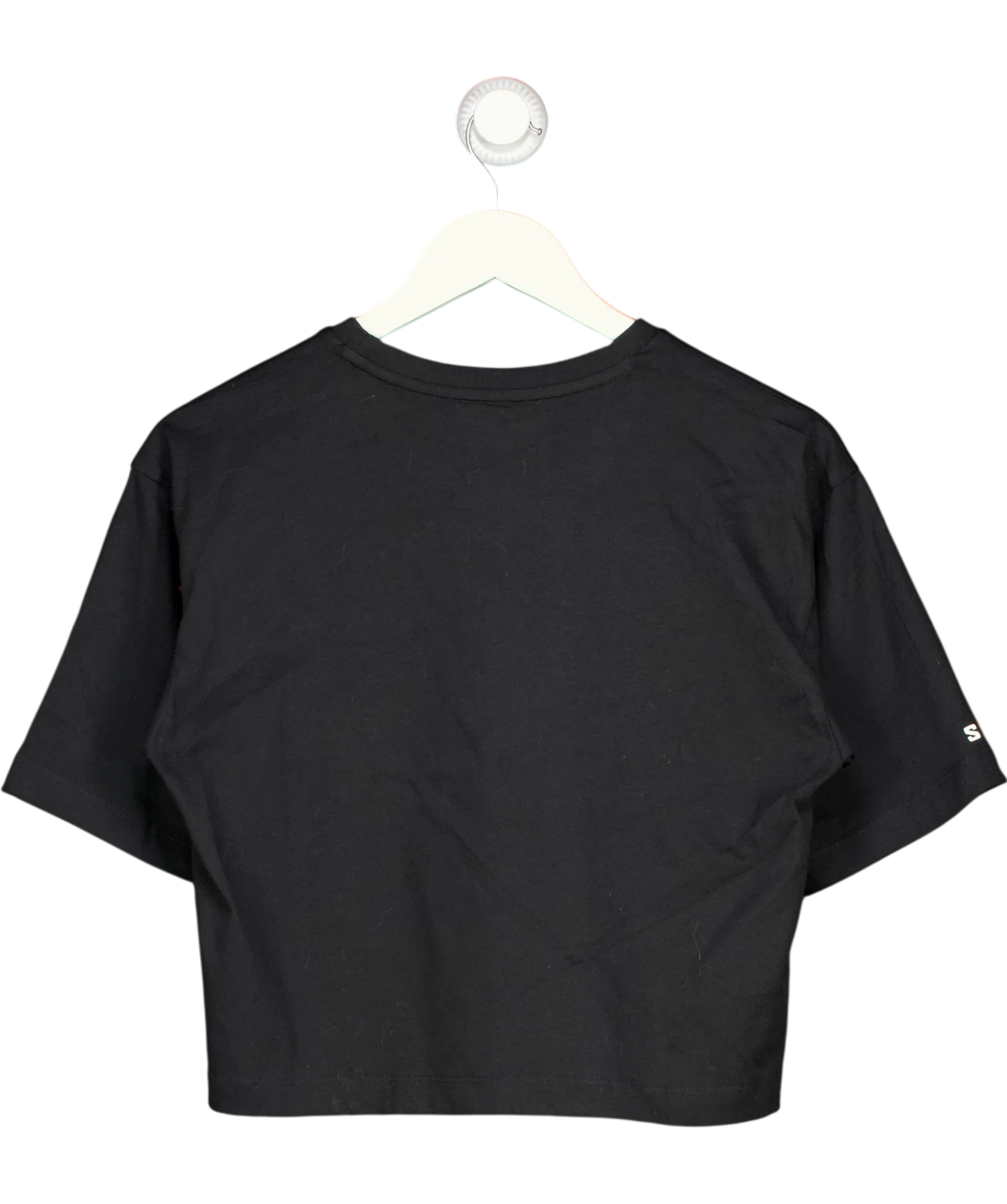 SALOMON Black Logo Crop Tee Black, size UK S — back