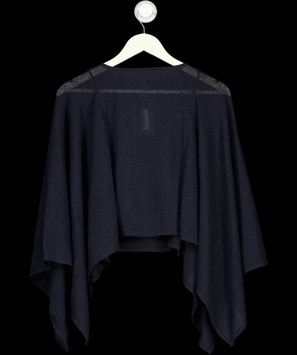 H&M Blue Fine-Knit Asymmetric Cape Poncho Navy Blue — detail