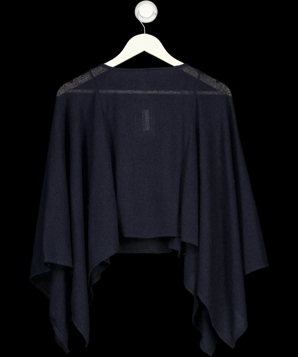 H&M Blue Fine-Knit Asymmetric Cape Poncho Navy Blue — detail