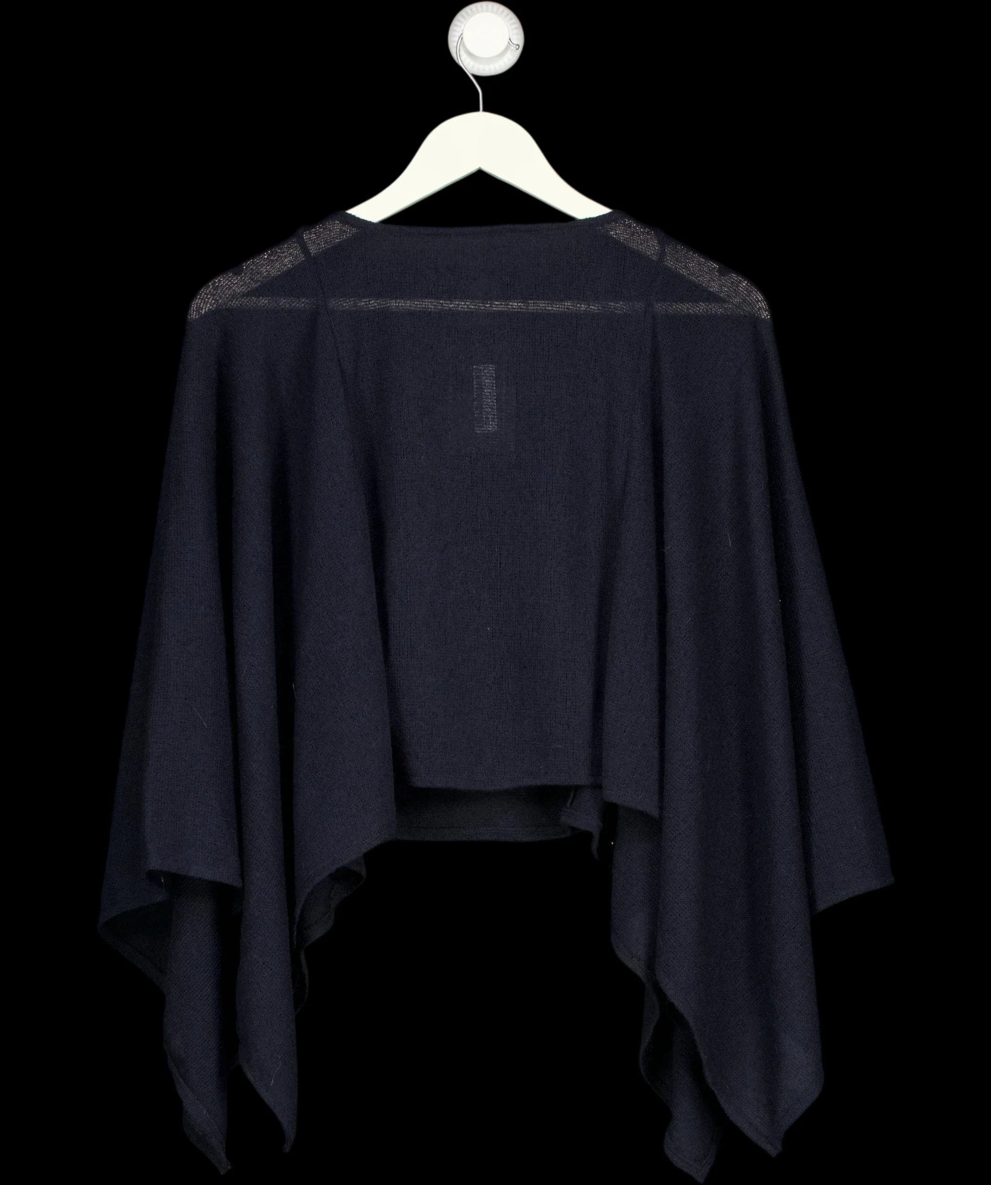 H&M Blue Fine-Knit Asymmetric Cape Poncho Navy Blue — detail