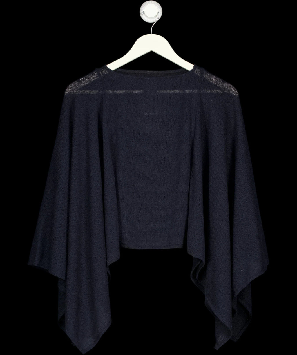 H&M Blue Fine-Knit Asymmetric Cape Poncho Navy Blue — label