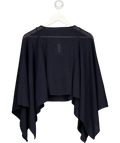 H&M Blue Fine-Knit Asymmetric Cape Poncho Navy Blue — front
