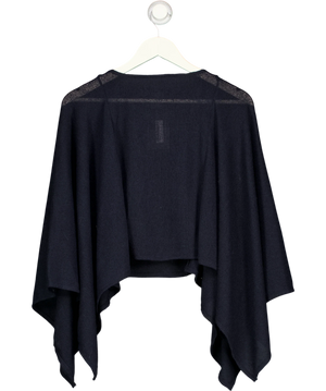 H&M Fine-knit Asymmetric Cape Poncho Navy Blue One Size