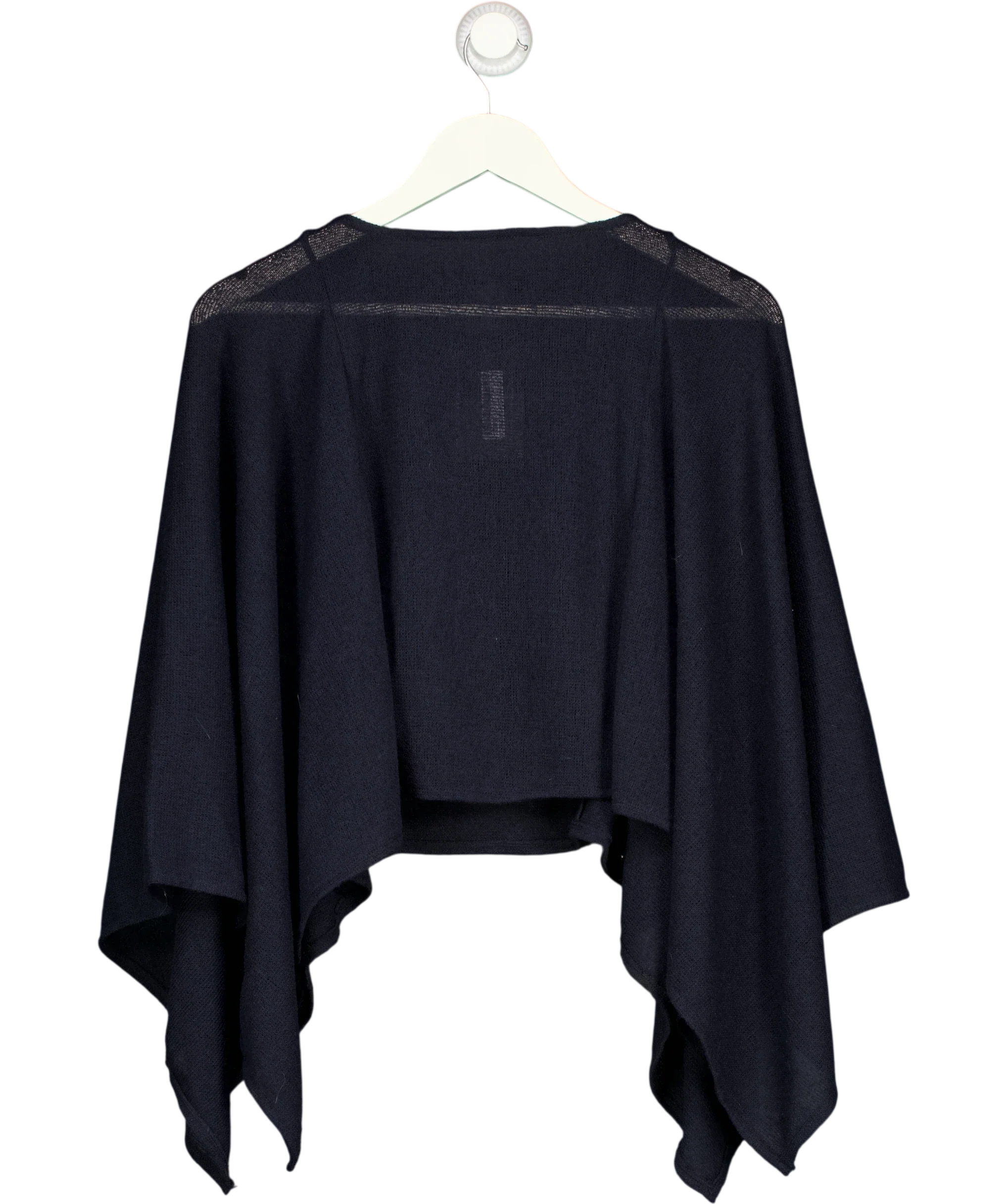 H&M Blue Fine-Knit Asymmetric Cape Poncho Navy Blue — front
