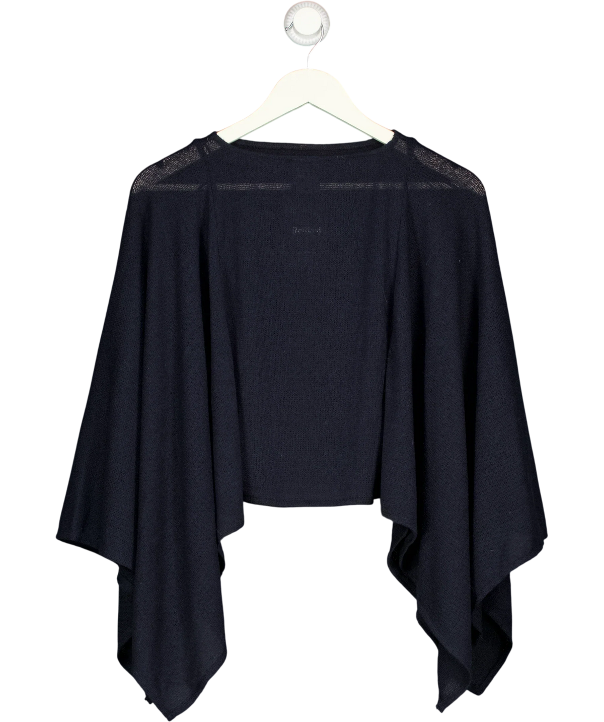 H&M Blue Fine-Knit Asymmetric Cape Poncho Navy Blue — back
