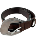 H&M Brown suede belt, size UK XS — front