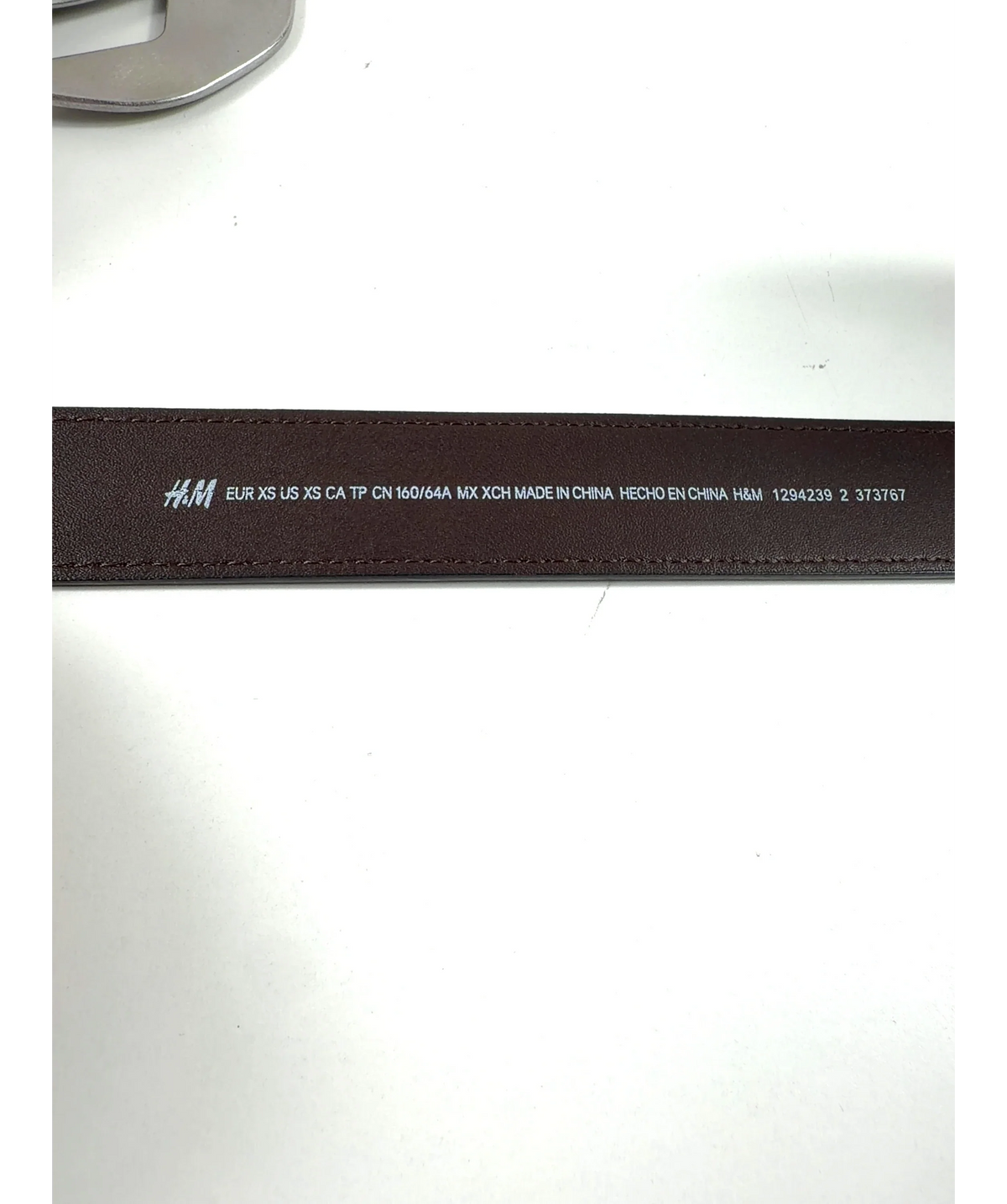 H&M Brown suede belt, size UK XS — detail