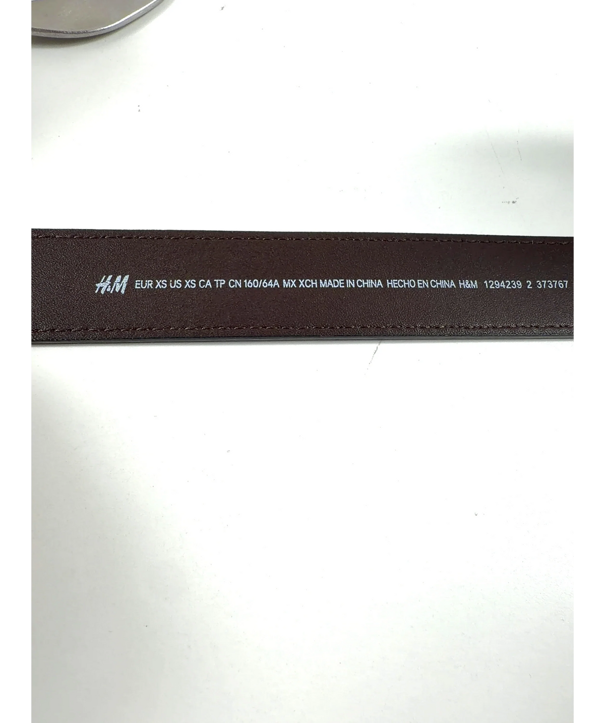 H&M Brown suede belt, size UK XS — label