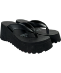 H&M Black Wedge-heeled flip-flops, size UK 5 EU 38 👠 — front