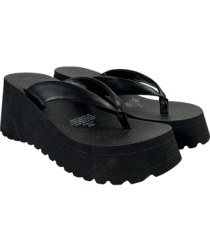 H&M Black Wedge-heeled Flip-flops UK 5 EU 38