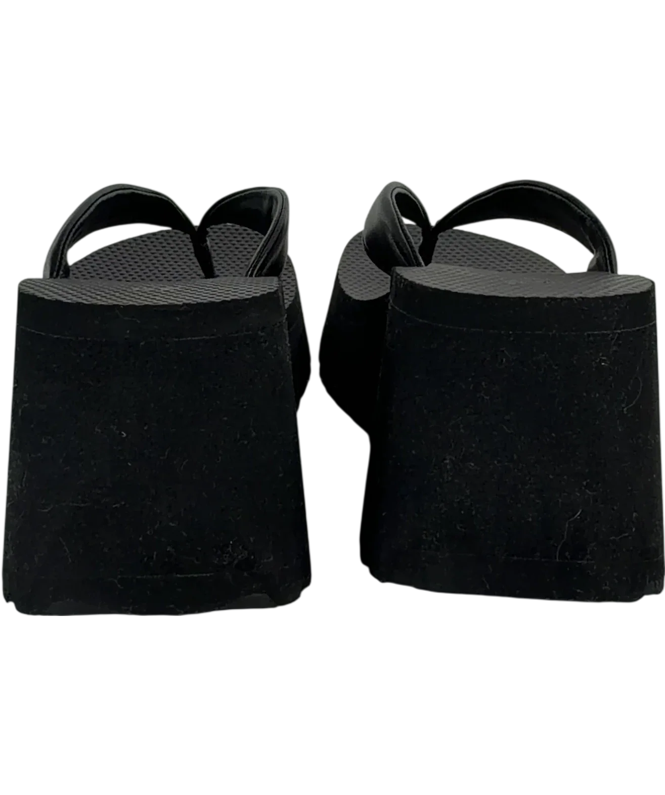 H&M Black Wedge-heeled flip-flops, size UK 5 EU 38 👠 — back